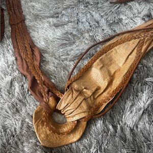 Lisandro sarasola leather dress belt accessory animal print rope vintage y2k